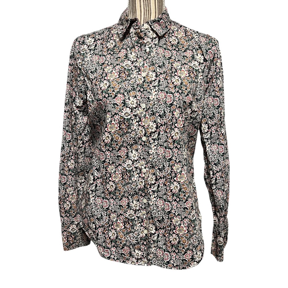 JCrew Liberty Fabric long sleeve floral pattern button down top size 6
